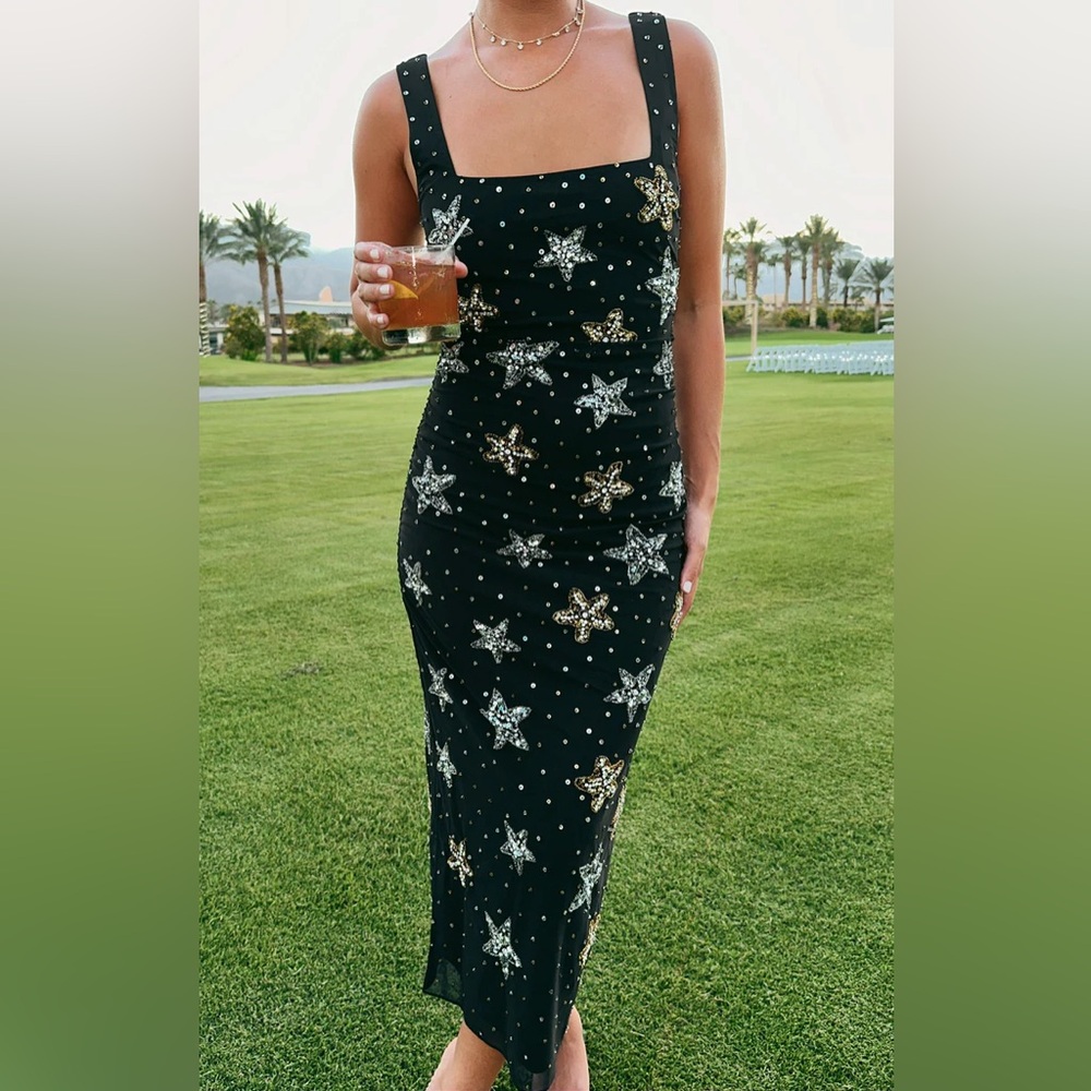 Show Me Your Mumu Sequins Sleveless Stassi Midi Dress size S